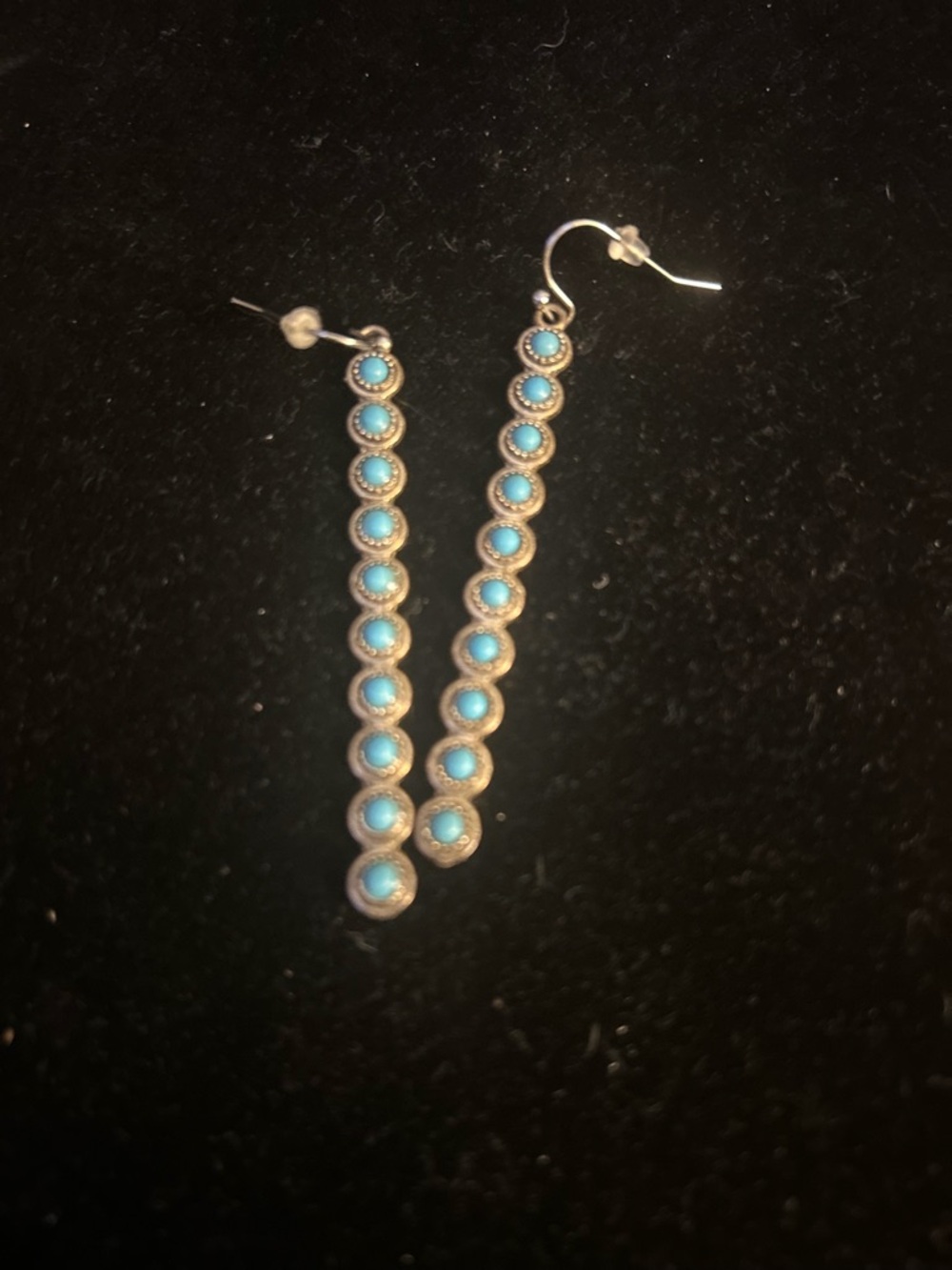 Faux Turquoise Bead Dangle Earrings - Women Jewelry